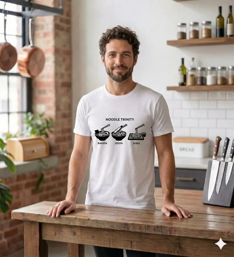 Japanese ramen noodle t-shirt by San Mai Atelier